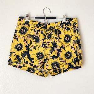 JCrew yellow floral shorts